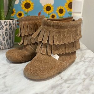Little Love Bug Leather Fringe Boots